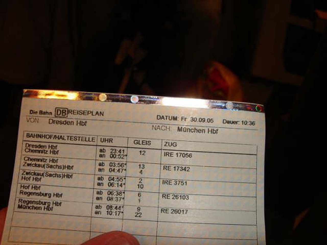 Train ticket: 10 and a half hours to go to Munich!