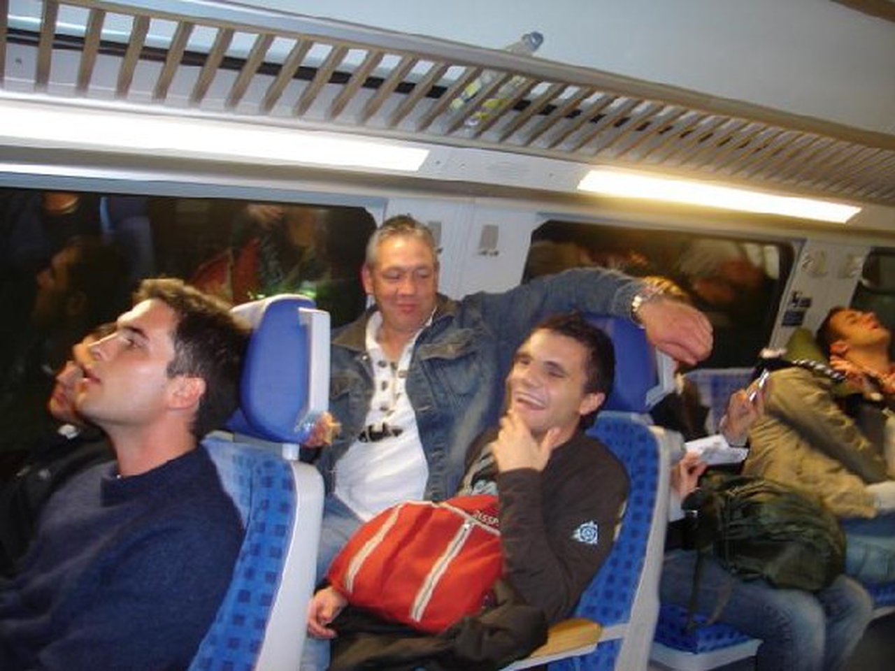 Drunk on the train interested in my friend