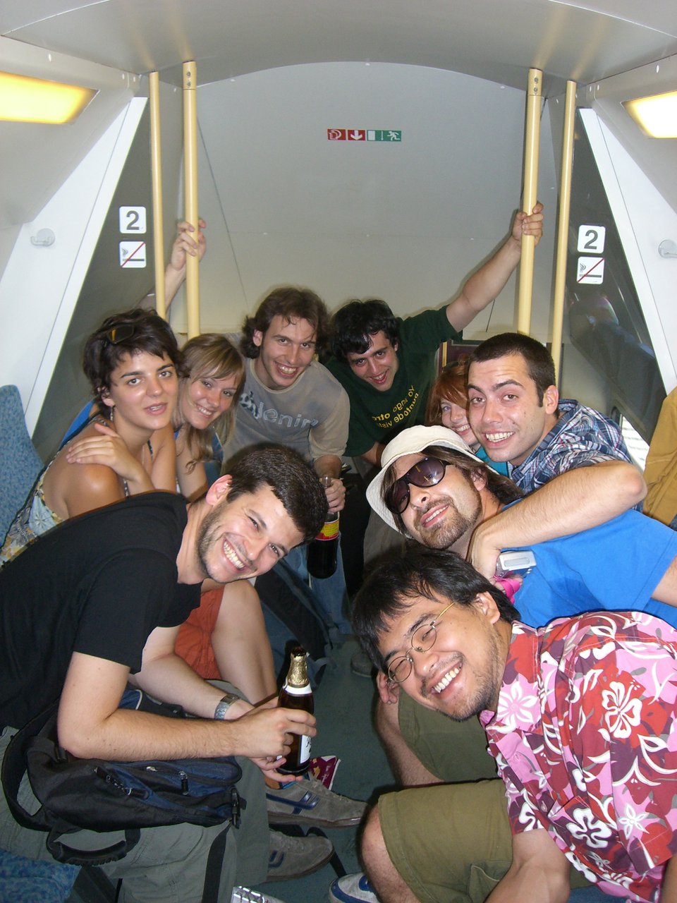 Foto de grupo en el tren