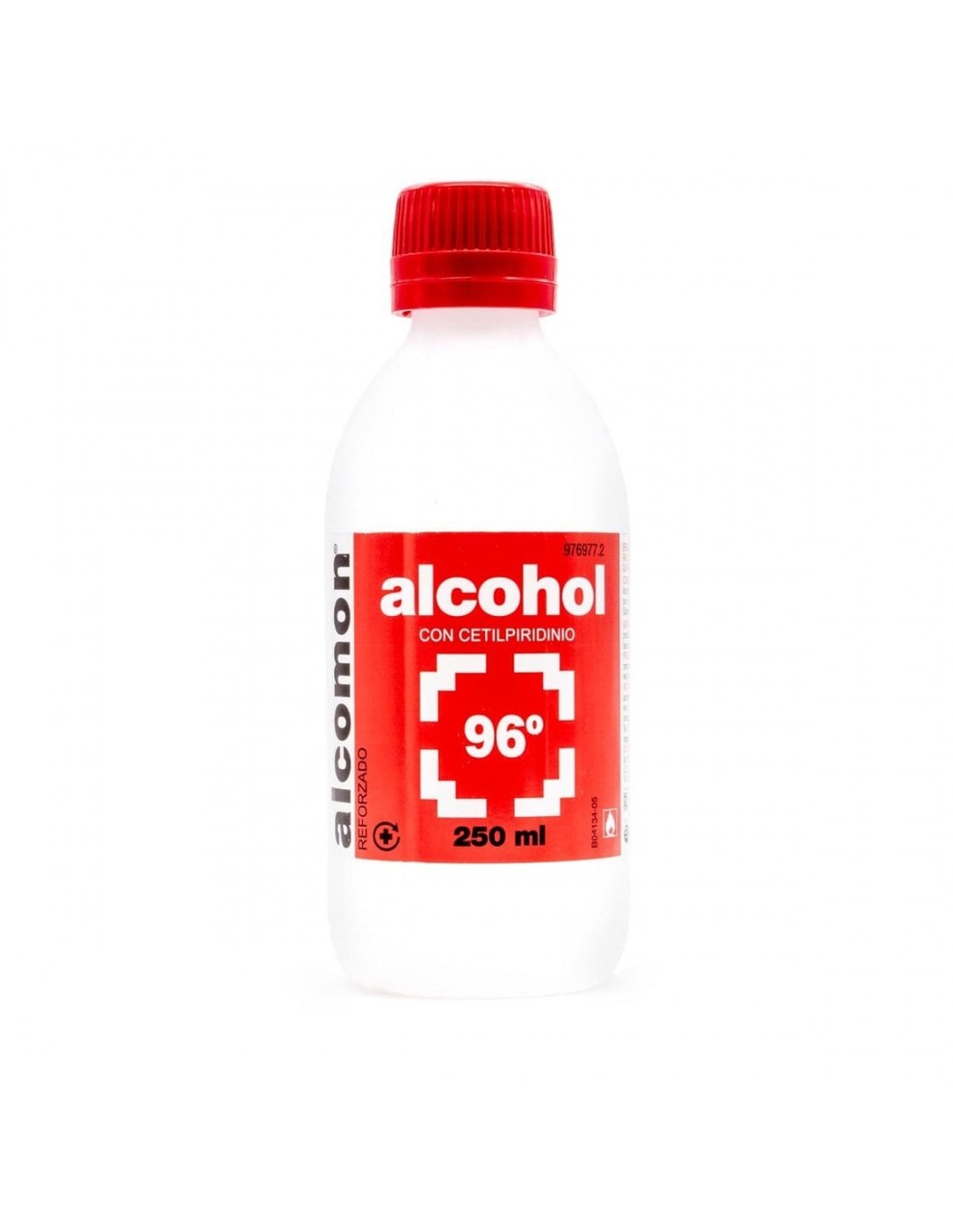 Botella de alcohol desnaturalizado con cetilpiridinio